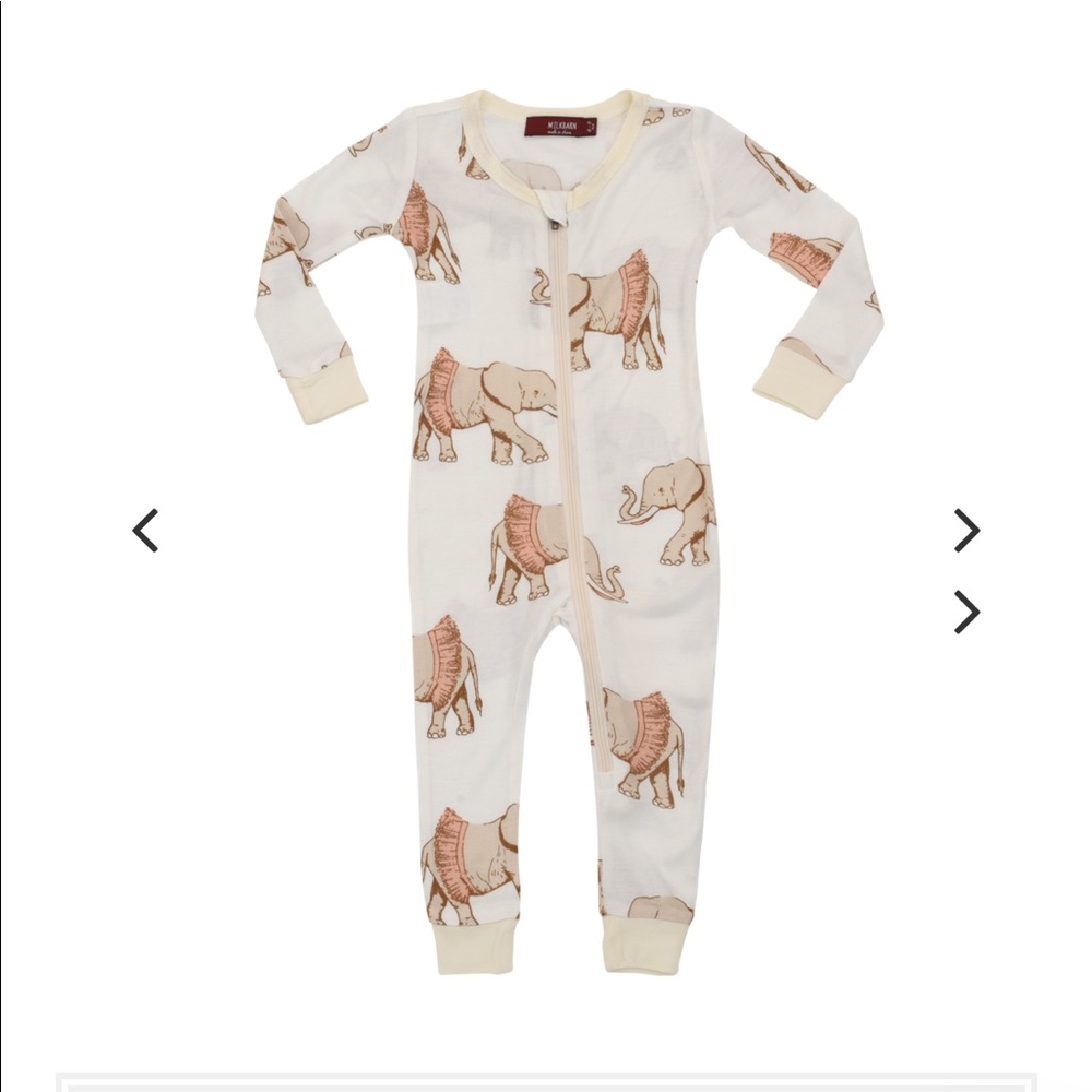MILKBARN BABY BAMBOO ZIPPER PAJAMA - TUTU ELEPHANT